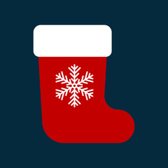 Christmas and New Year 2020 flat color icon on the dark blue background. Vector illustration for xmas holidays.