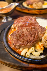 sirloin steak on plate