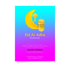 al adha mubarak A4 Style Flyer, Brochure, flyer decoration muslim background 