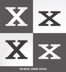 Obraz premium eps Vector image: Linear Serif style initials (X)