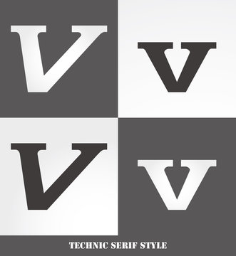 eps Vector image: Linear Serif style initials (V)