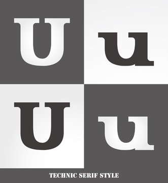 eps Vector image: Linear Serif style initials (U)