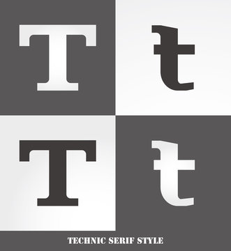 eps Vector image: Linear Serif style initials (T)