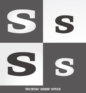 eps Vector image: Linear Serif style initials (S)