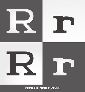 eps Vector image: Linear Serif style initials (R)