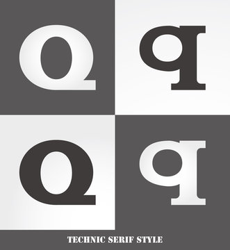 eps Vector image: Linear Serif style initials (Q)