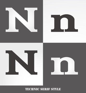 eps Vector image: Linear Serif style initials (N)