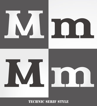 eps Vector image: Linear Serif style initials (M)