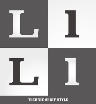 eps Vector image: Linear Serif style initials (L)