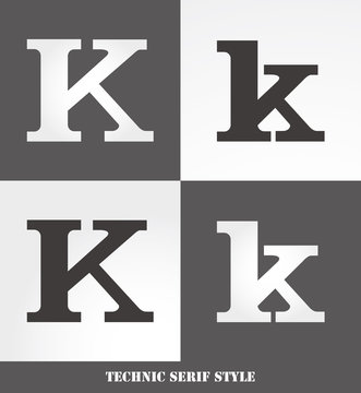 eps Vector image: Linear Serif style initials (K)