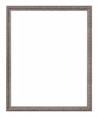 Silver frame for paintings, mirrors or photo isolated on white background