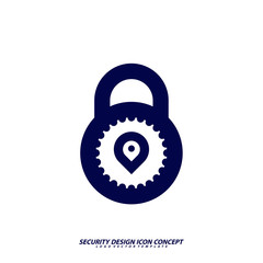 Security icon logo design vector. Protection and Security Vector Line Icons Set. Business Data Protection Technology, Cyber Security, Computer Network Protection. Editable Stroke. Web Icon