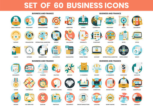 Business icons set for business