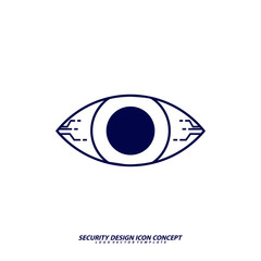 Security icon logo design vector. Protection and Security Vector Line Icons Set. Business Data Protection Technology, Cyber Security, Computer Network Protection. Editable Stroke. Web Icon