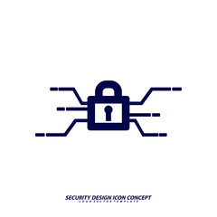 Security icon logo design vector. Protection and Security Vector Line Icons Set. Business Data Protection Technology, Cyber Security, Computer Network Protection. Editable Stroke. Web Icon