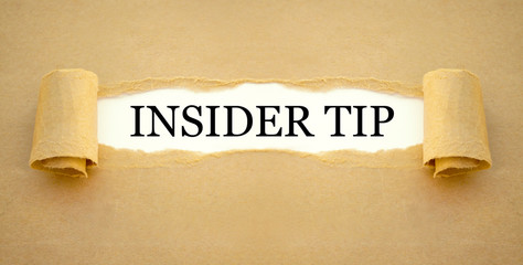 Brown Paper work with insider tip and insider information