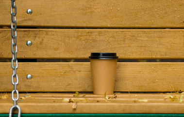 paper cup with coffee for fresh air