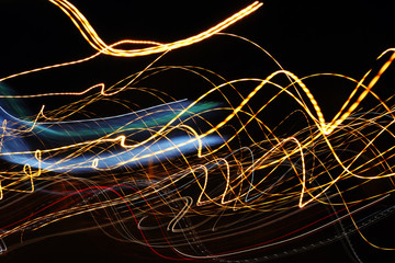 Abstract night light background on the move