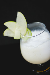 white cocktail with pear vodka