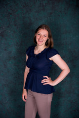 Naklejka premium Portrait of Beautiful Young Woman in Studio