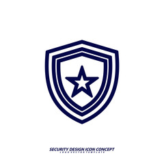 Security icon logo design vector. Protection and Security Vector Line Icons Set. Business Data Protection Technology, Cyber Security, Computer Network Protection. Editable Stroke. Web Icon