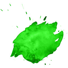 Colorful abstract watercolor stain with splashes and spatters. Modern creative background for trendy design.