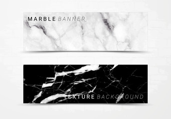 Banner template of black and white marble texture background, with lots of bold contrasting veining and linear style, Suitable for luxury products such as poster, greeting cards, headers, website. 