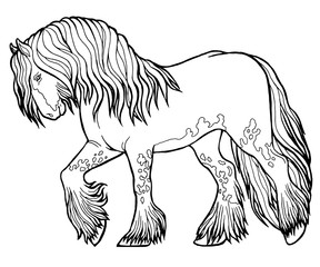 Horse runs trot. Coloring book. The horse runs trot. Coloring book. Tinker is a thoroughbred horse.