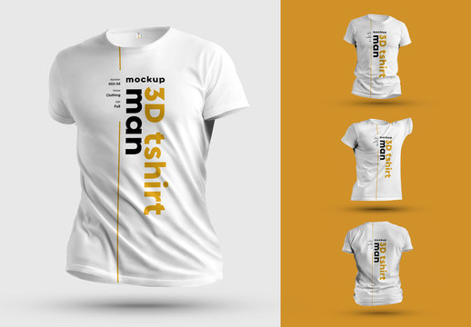 4 3D T-Shirt Mockups