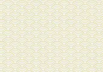vector background of gold japanese wave pattern