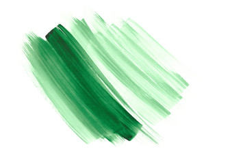 green watercolor isolated background.Abstract paint strokes