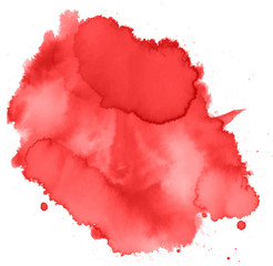 Colorful abstract watercolor stain with splashes and spatters. Modern creative background for trendy design.