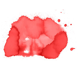 Colorful abstract watercolor stain with splashes and spatters. Modern creative background for trendy design.