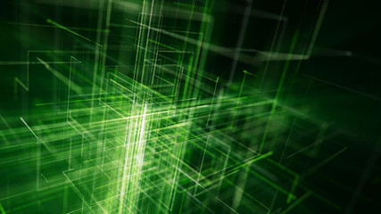 3D illustration of network connection dots and lines. Technology background.