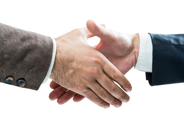 Two businessmen shaking hands, isolated