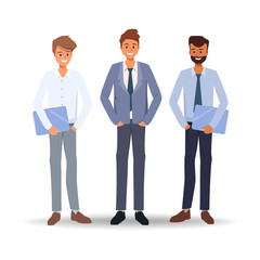 Teamwork of business people co working. Business character in office.