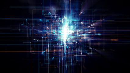 3D illustration of network connection dots and lines. Technology background.