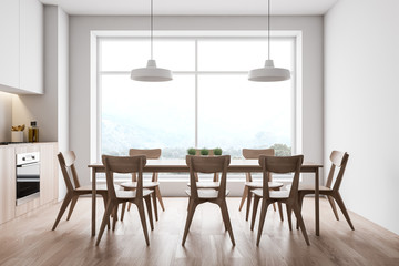 Modern loft white kitchen interior