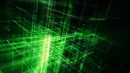 Obraz premium 3D illustration of network connection dots and lines. Technology background.