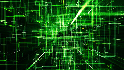 3D illustration of network connection dots and lines. Technology background.