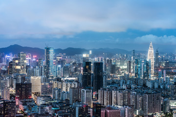 Shenzhen, China, Guangdong Houhai City skyline night view