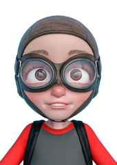 little boy cartoon doing a toothy smile