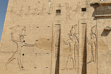 Scene from Edfu Temple in Edfu, Egypt