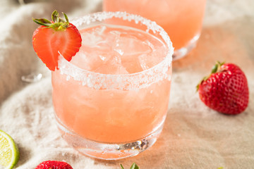 Homemade Red Strawberry Margarita