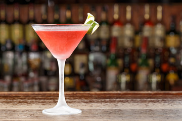 Cosmopolitan on the bar
