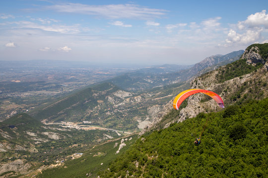 Parachuting off Dajti Mountain in Albania