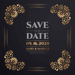 luxury ornamental mandala design background in gold color