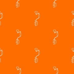 Hand fishing ice drill pattern vector orange for any web design best