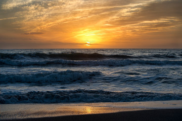 sunset over the sea