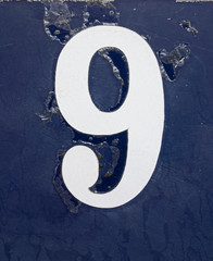 Written Wording in Distressed State Typography Found Number 9